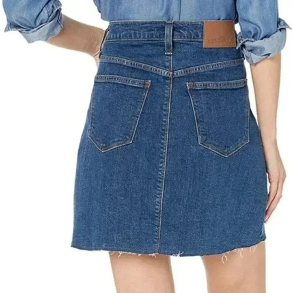 J. Crew Mercantile NWT Classic Blue Denim Raw Edge Mini Skirt